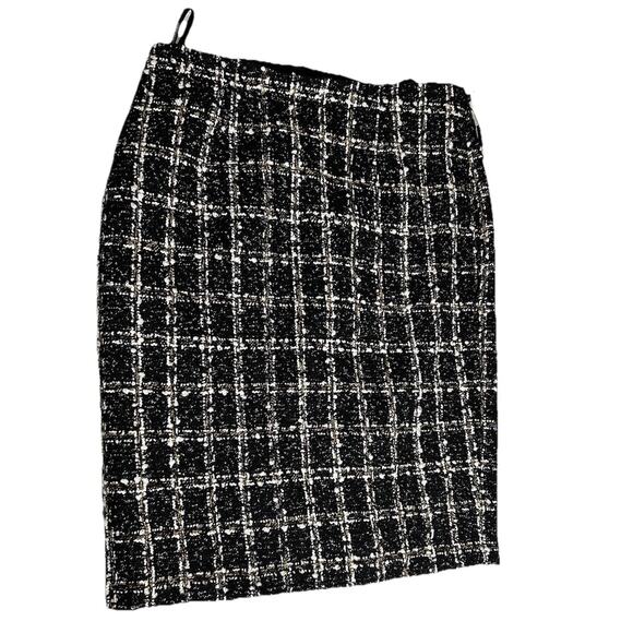 Calvin Klein Women's Straight Skirt Plaid Sequined Brown Size 4 - Picture 1 of 4